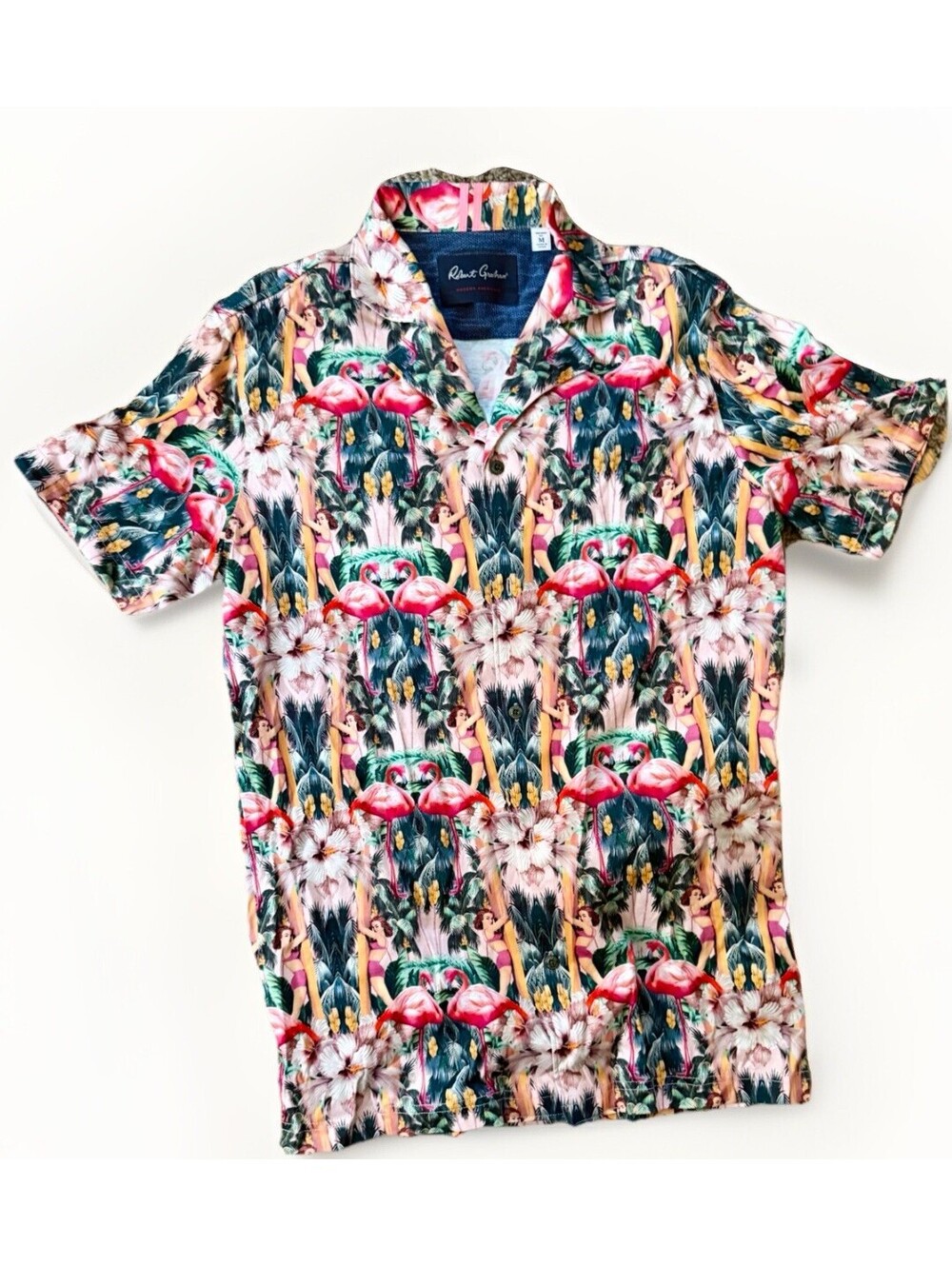 Robert Graham Modern Americana Flamingo Print Button-up - Tailored Fit - Size M